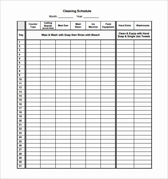 Weekly Cleaning Schedule Template Awesome 35 Cleaning Schedule Templates Pdf Doc Xls