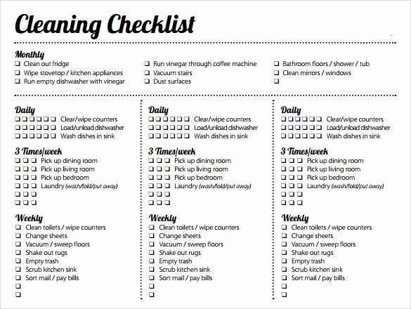 Weekly Cleaning Schedule Template Beautiful 9 Cleaning Schedule Samples