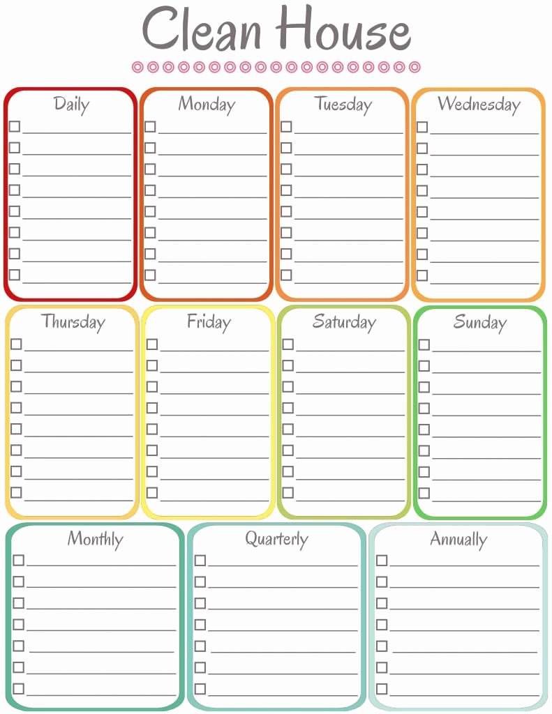 Weekly Cleaning Schedule Template Unique Home Management Binder Cleaning Schedule