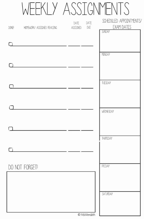 Weekly College Schedule Template Beautiful Best 25 Student Planner Printable Ideas On Pinterest