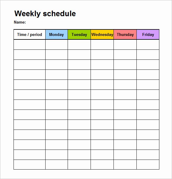 Weekly College Schedule Template Fresh 55 Schedule Templates &amp; Samples Word Excel Pdf