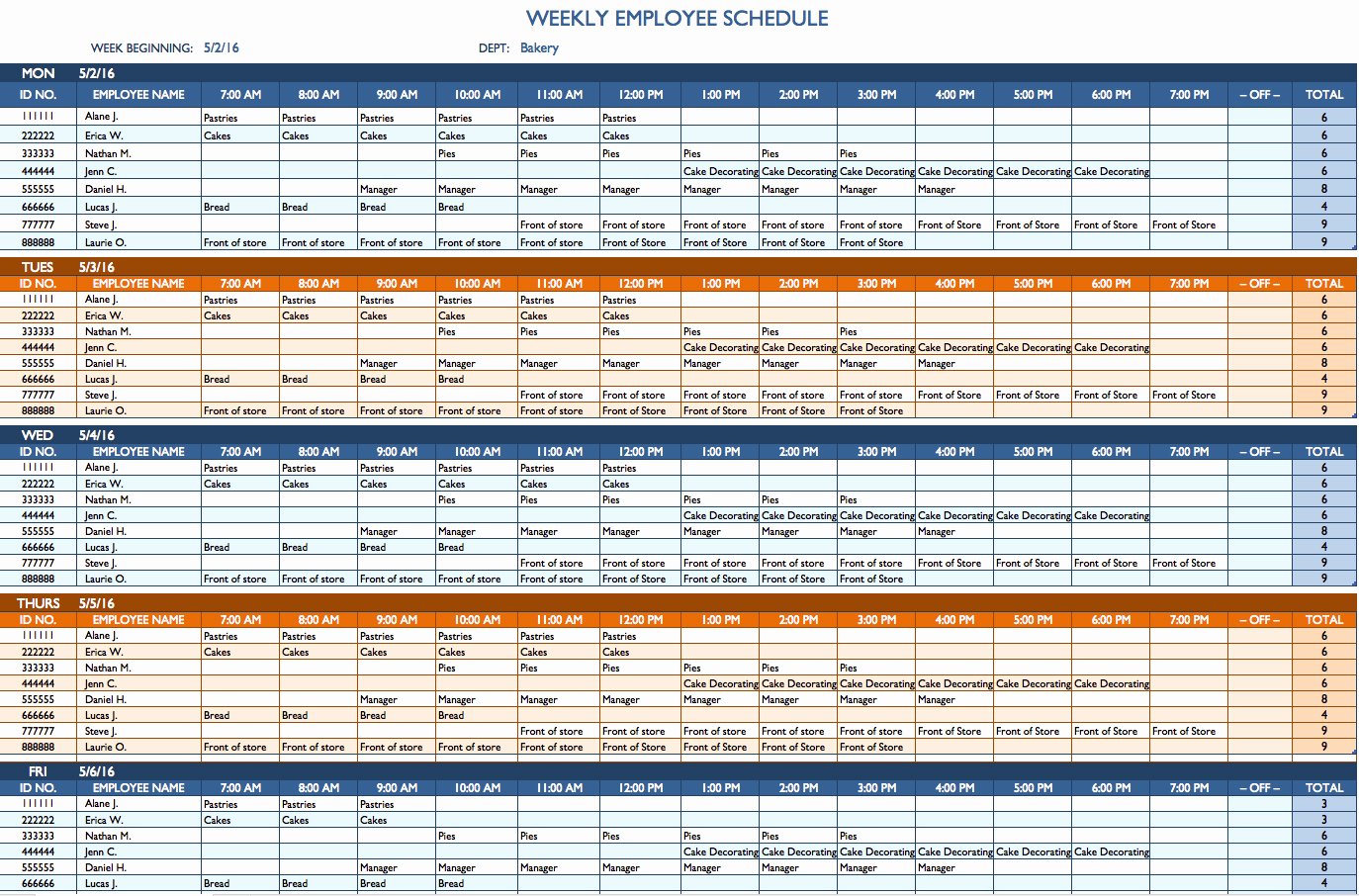 Weekly Employee Schedule Template New Free Weekly Schedule Templates for Excel Smartsheet
