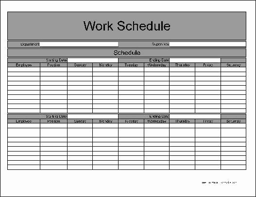 Weekly Employee Schedule Template Unique Bi Weekly Employee Schedule Template Free Templates