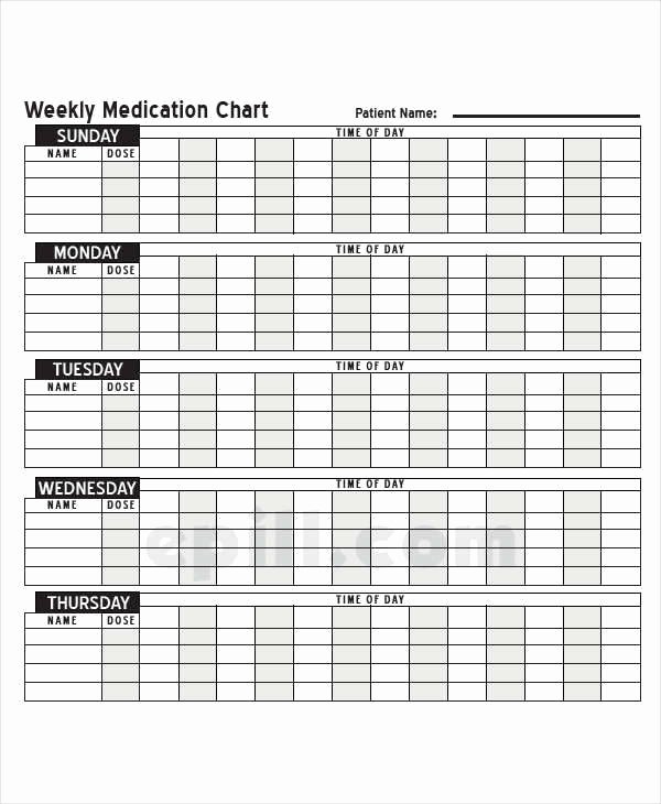 Weekly Medication Schedule Template Lovely 34 Time Chart Samples