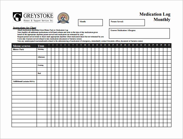 Weekly Medication Schedule Template Luxury 10 Medication Chart Template Free Sample Example