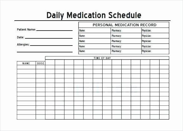 Weekly Medication Schedule Template Luxury Daily Medication Chart Sample Download Template Free