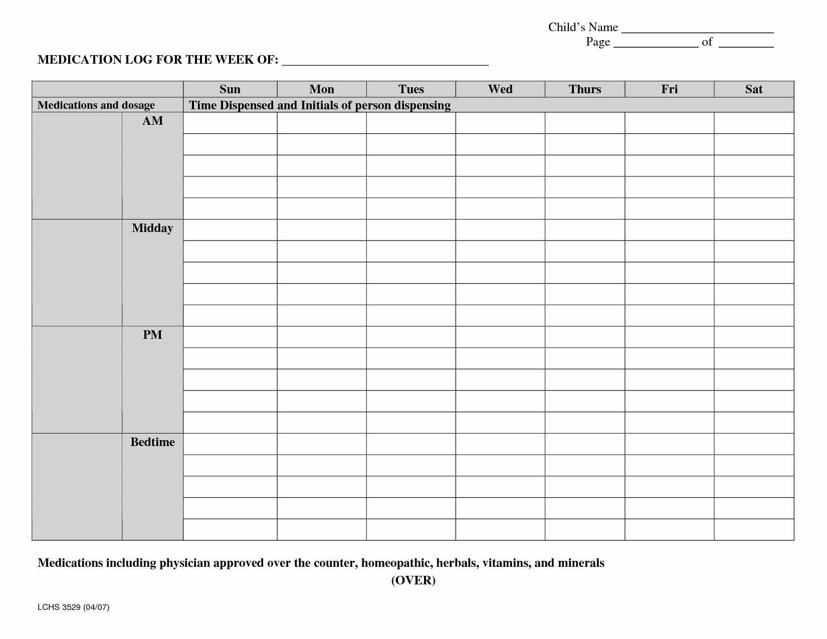 Weekly Medication Schedule Template New Daily Medication Chart Template to Pin On