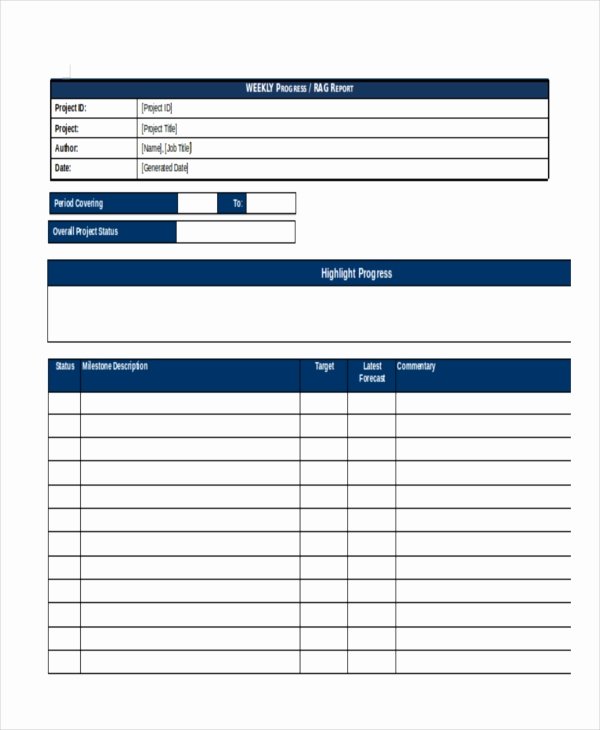 Weekly Project Status Report Template Beautiful 41 Sample Weekly Report Templates