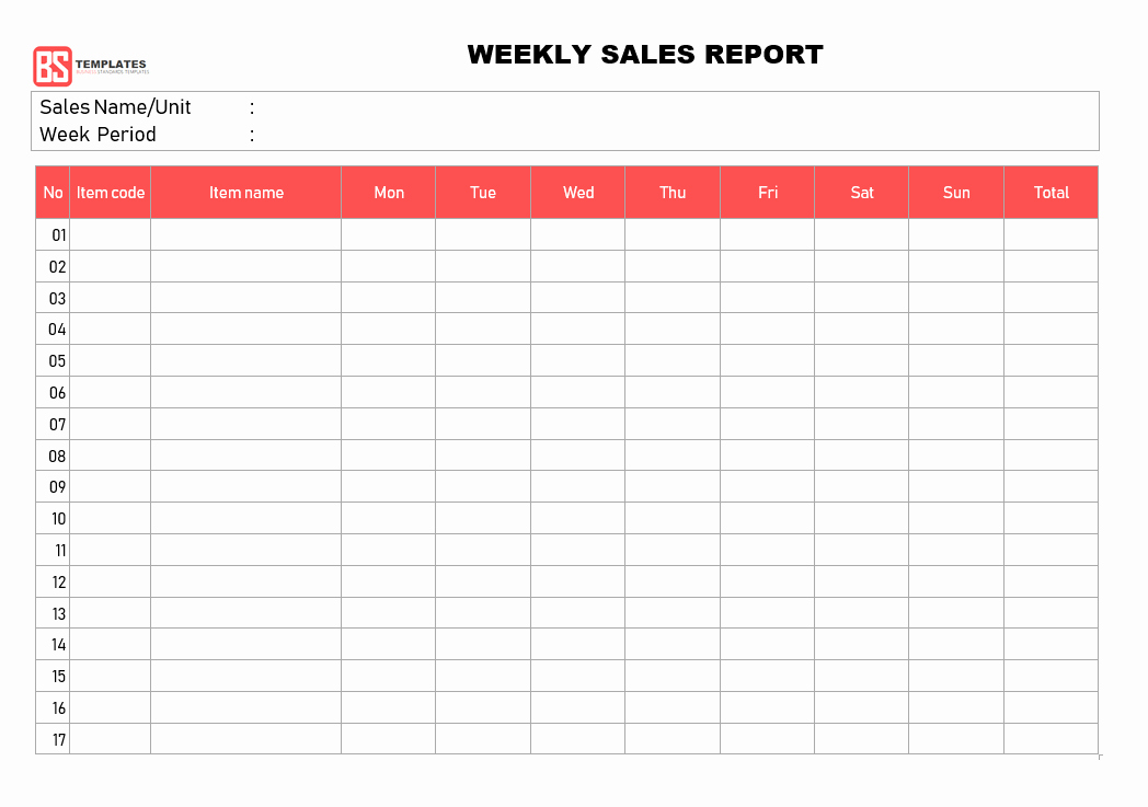 Weekly Report Template Excel New Sales Report Templates – 10 Monthly and Weekly Sales