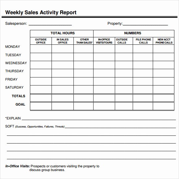 Weekly Sales Activity Report Template Elegant 7 Sales Report Templates Excel Pdf formats