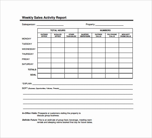 Weekly Sales Activity Report Template Fresh Sample Sales Report Template 7 Free Documents Download
