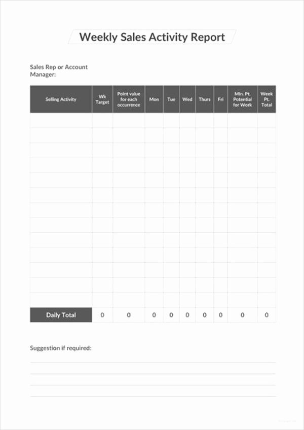 Weekly Sales Activity Report Template New 14 Weekly Activity Report Examples Pdf Word