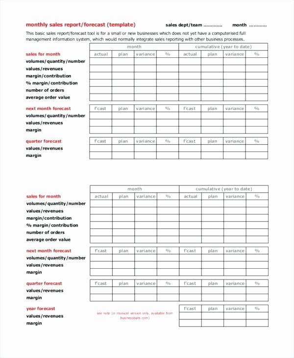 Weekly Sales Report Template Excel Unique Download by forecast Report Template Business Example