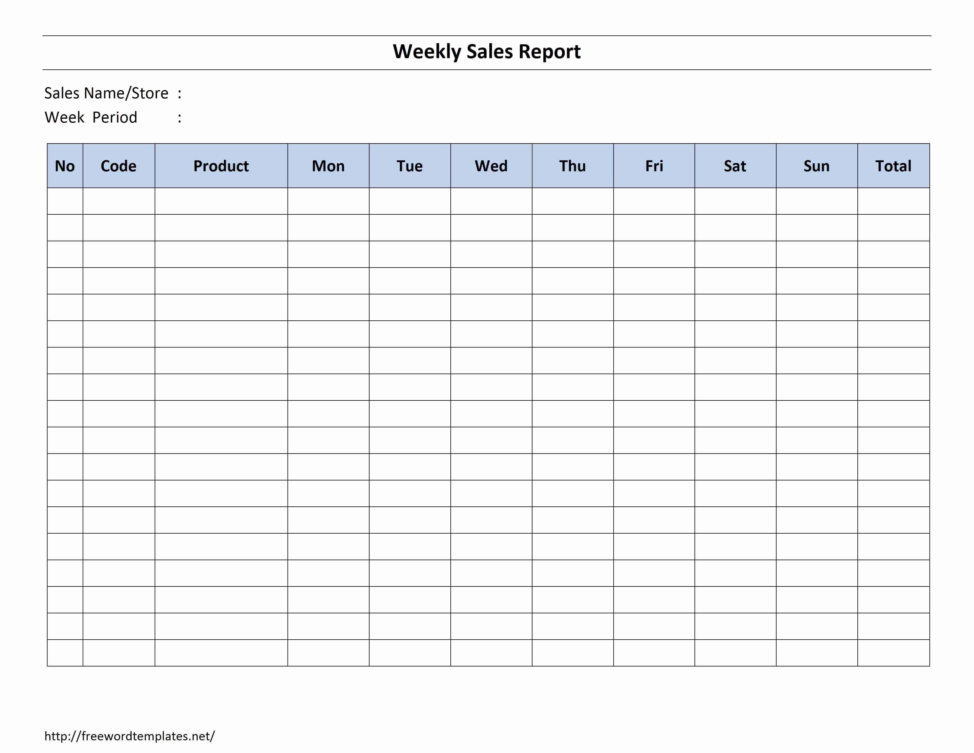Weekly Sales Report Template Fresh Weekly Sales Report
