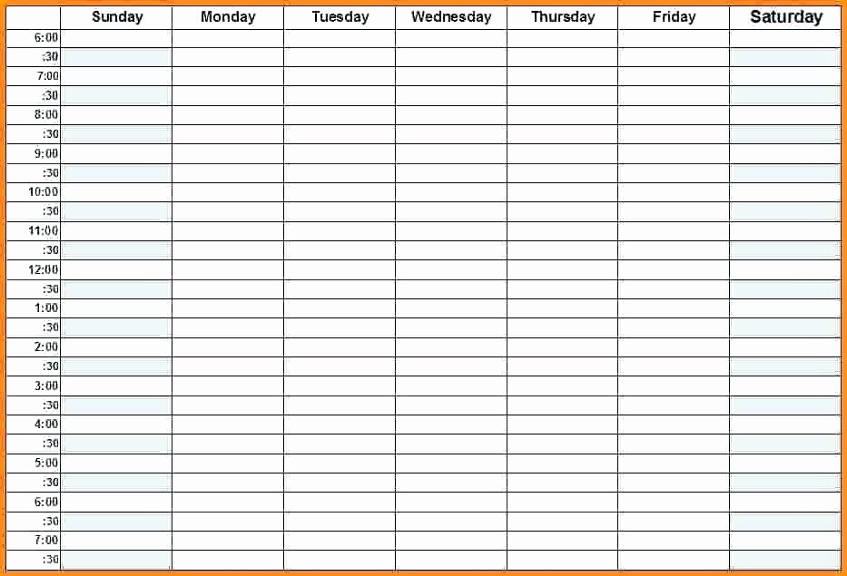 Weekly Schedule Template with Hours Awesome Hourly Agenda Template – Shiftevents