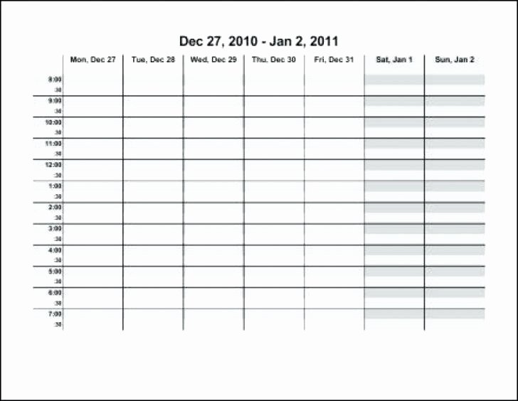 Weekly Schedule Template with Hours Best Of Printable Weekly Hourly Schedule Template Calendar Hour