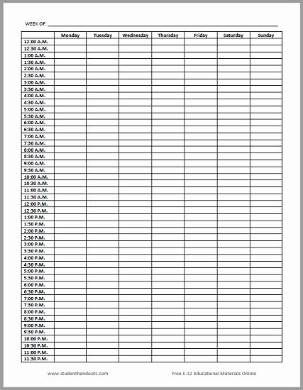 Weekly Schedule Template with Hours Inspirational Free 24 7 Weekly Planner Sheet In Pdf or Word This Unique