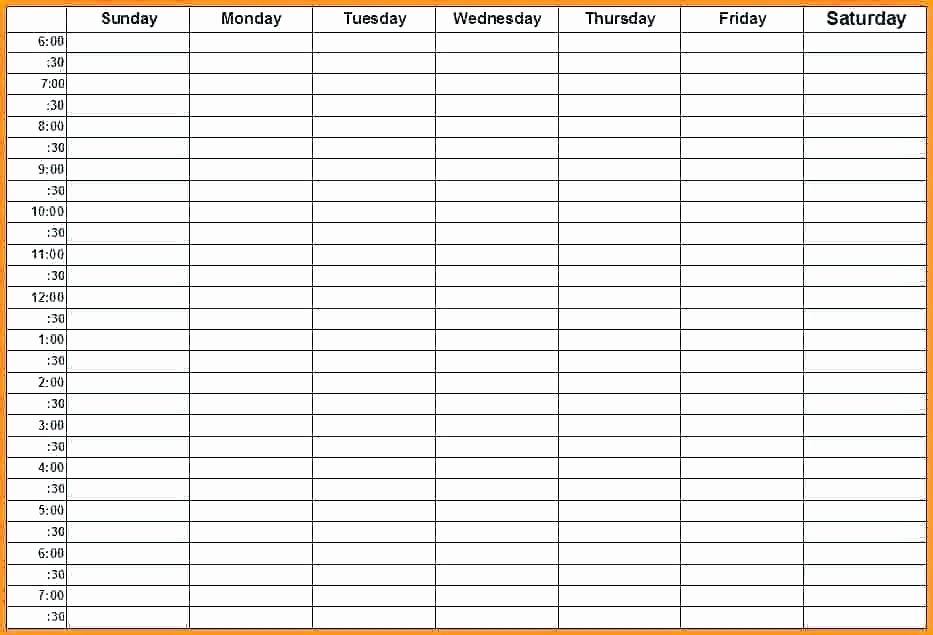 Weekly Schedule Template with Hours Lovely Hourly Agenda Template – Shiftevents