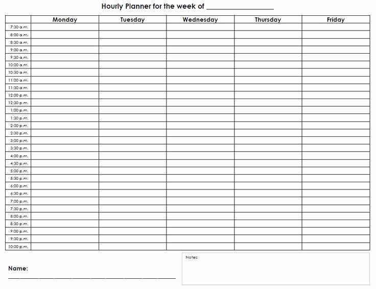 Weekly Schedule Template with Hours Luxury Free Printable Hourly Schedule Planner