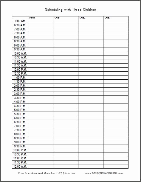 Weekly Schedule Template with Hours Unique 8 Best Of 24 Hour Calendar Printable 24 Hour