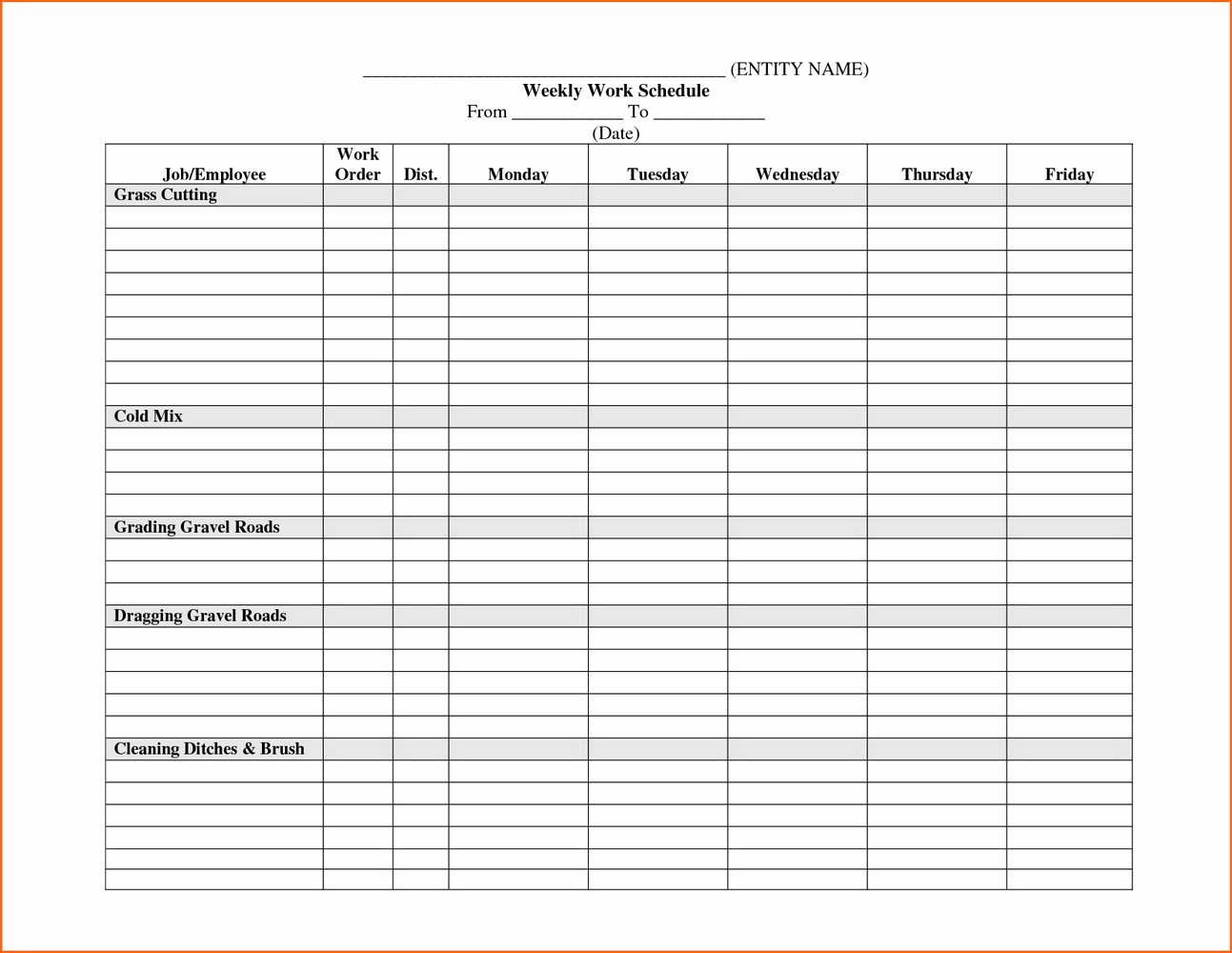 Weekly Staffing Schedule Template Awesome Weekly Employee Schedule Template Free