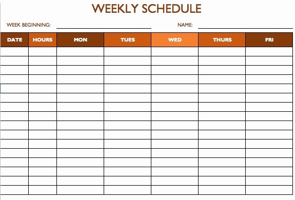 Weekly Staffing Schedule Template Elegant Free Work Schedule Templates for Word and Excel
