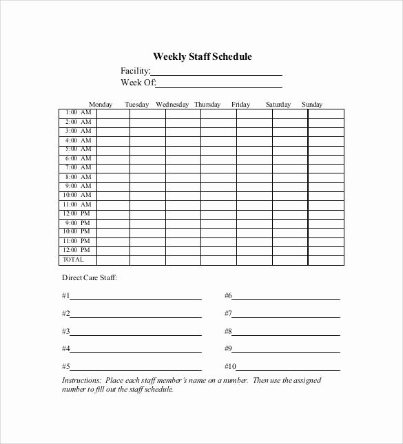 Weekly Staffing Schedule Template Luxury 35 Sample Weekly Schedule Templates