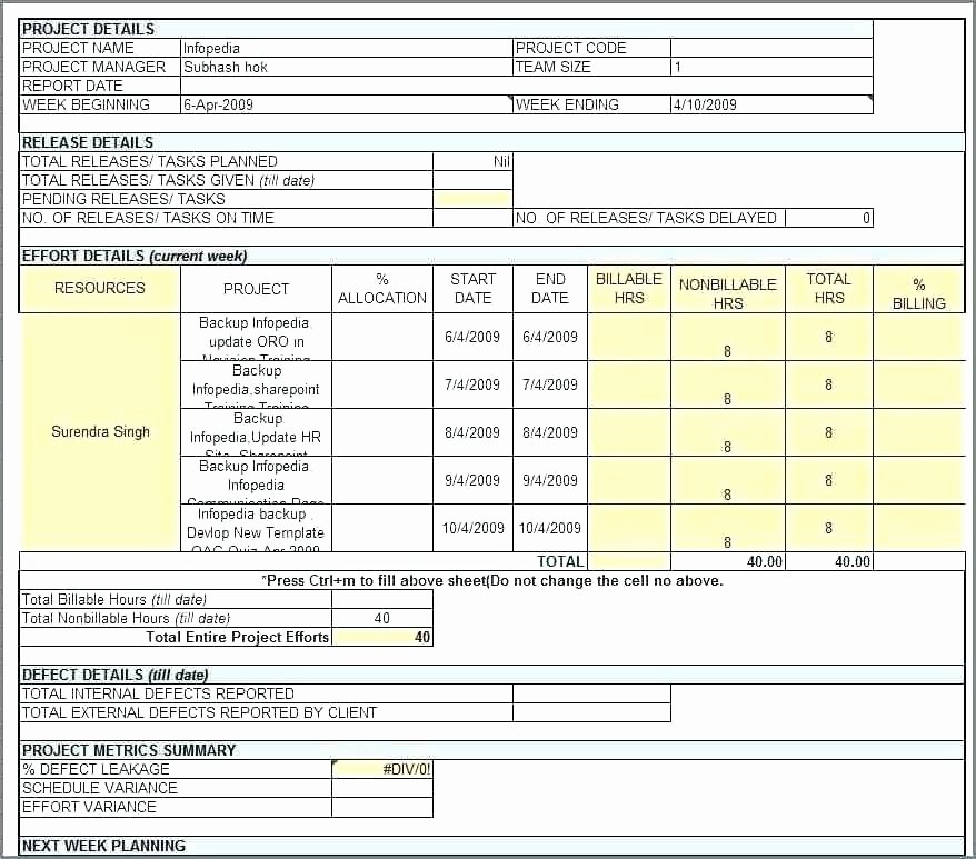 Weekly Status Report Template Excel Inspirational Weekly Report format Excel Status Report Template Excel