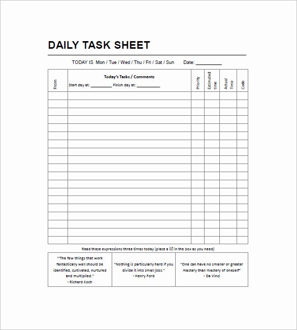 Weekly Task List Template Excel Beautiful Daily Task List Templates 8 Free Sample Example