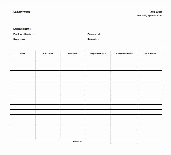 Weekly Time Sheet Template Best Of 27 Ms Word Timesheet Templates Free Download