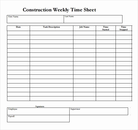 Weekly Time Sheet Template Elegant 22 Weekly Timesheet Templates – Free Sample Example