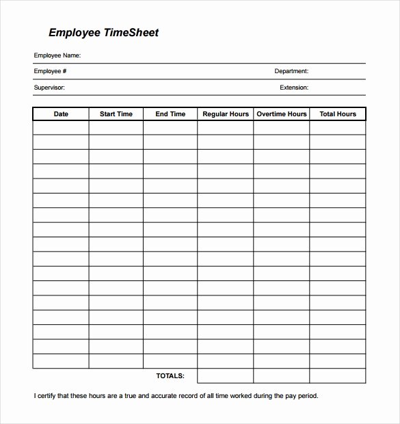 Weekly Time Sheet Template Fresh 26 Blank Timesheet Templates – Free Sample Example