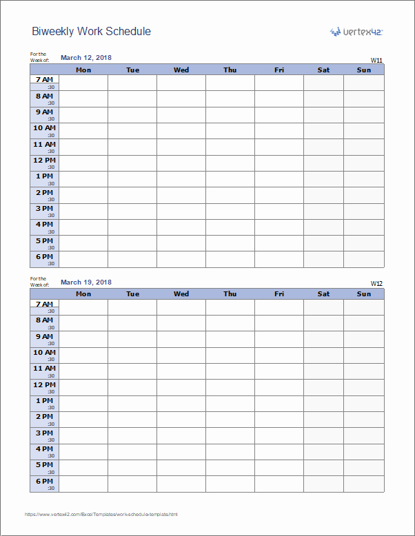 Weekly Work Schedule Template Free Inspirational Work Schedule Template for Excel