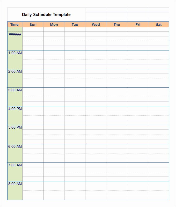 Weekly Work Schedule Template Free New Daily Schedule Template 37 Free Word Excel Pdf