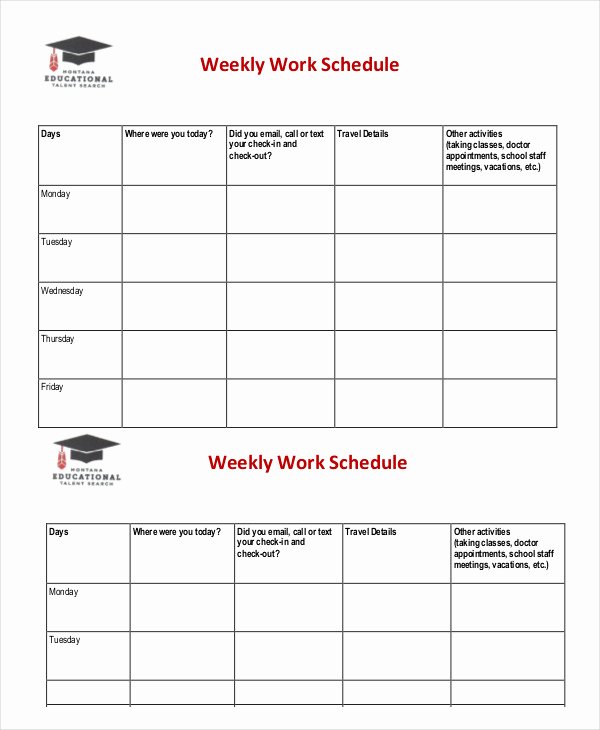 Weekly Work Schedule Template Pdf Beautiful Weekly Schedule Template 10 Free Word Excel Pdf