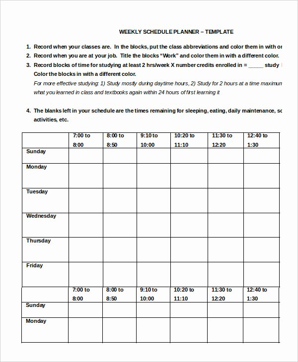 Weekly Work Schedule Template Pdf Inspirational Work Schedule 11 Free Word Excel Pdf Documents