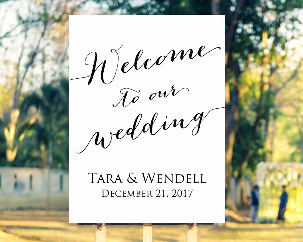 Welcome Sign Template Free Fresh Wel E to Our Wedding Sign Template Editable Template In