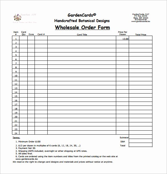 Wholesale order form Template Lovely 29 order form Templates Pdf Doc Excel