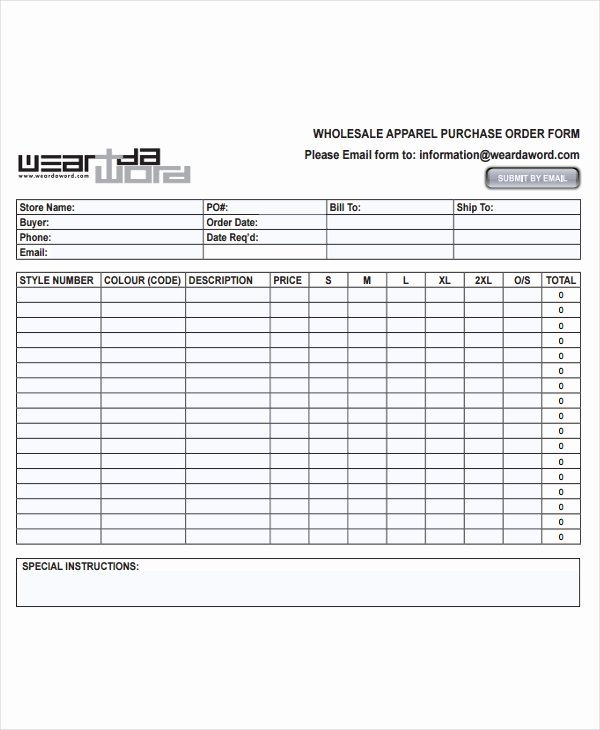 Wholesale order form Template New wholesale order form Template 7 Fashion order forms Free