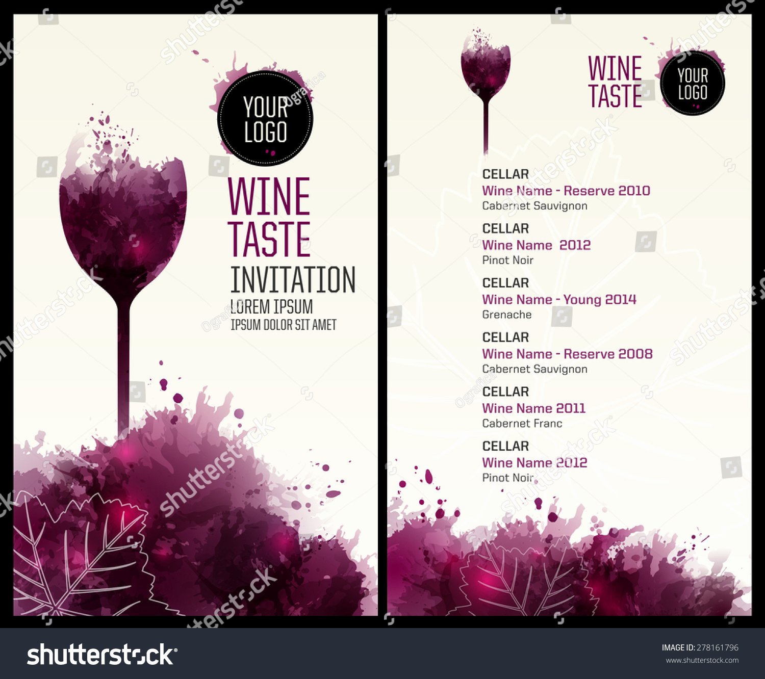 Wine Tasting Menu Template Best Of Template List Wine Tasting Illustration Glass Stock Vector
