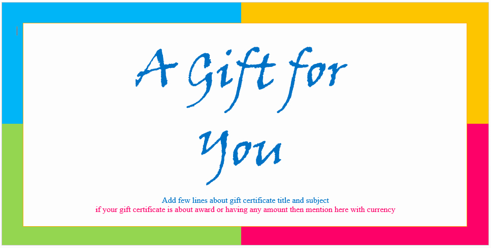 Word Template Gift Certificate Awesome Custom Gift Certificate Templates for Microsoft Word