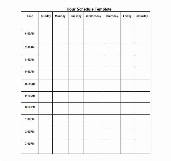 Work Hour Schedule Template Inspirational Hourly Schedule Template 35 Free Word Excel Pdf