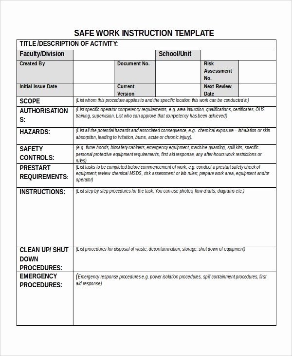 Work Instruction Template Excel Awesome Work Instruction Template