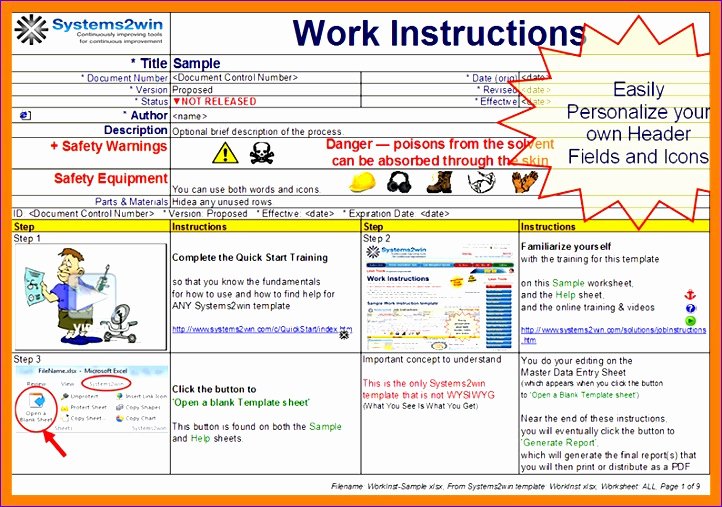 Work Instruction Template Excel Elegant Free Checklist Template Excel D4qao Luxury 7 Work