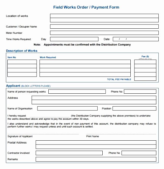 Work order form Template Fresh 9 Production order form Template Ueapp