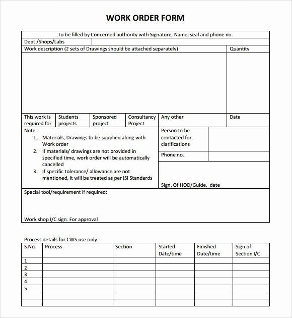Work order Template Microsoft Word Lovely Work order Template Word [doc] Free Work order Templates