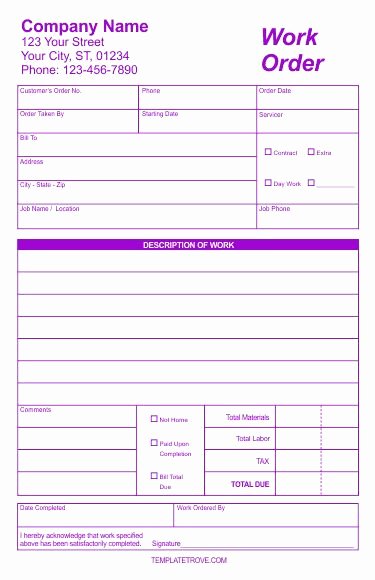 Work order Template Pdf Awesome Free Work order forms In Corel Draw Indesign Publisher