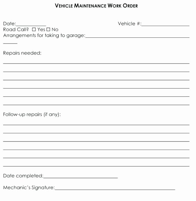Work order Template Pdf Awesome Maintenance Work order Template Word Feedback form Excel