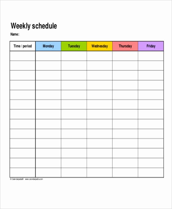 Work Out Schedule Template Awesome Blank Workout Schedule Templates 7 Free Word Pdf