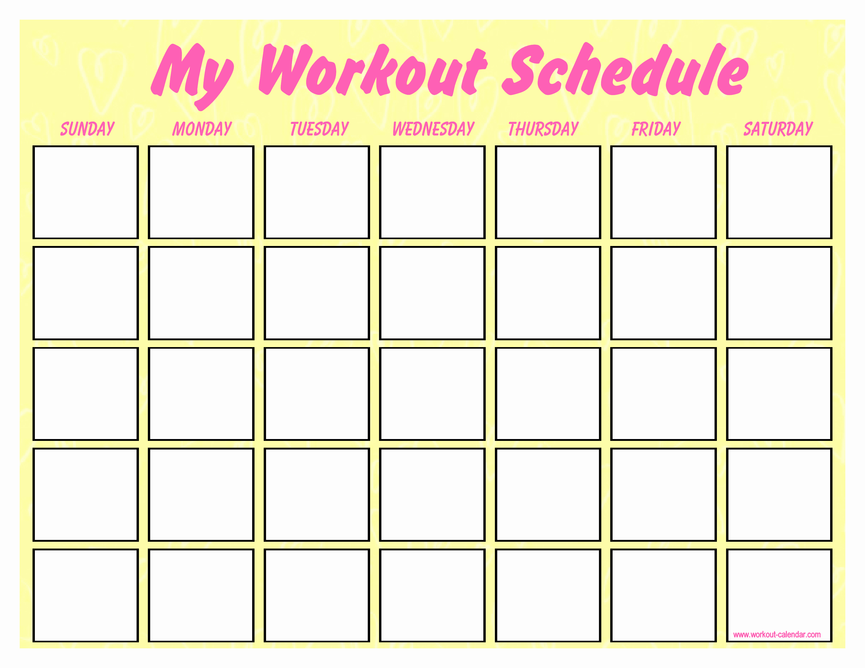 Work Out Schedule Template Lovely Free Blank Workout Schedule Template